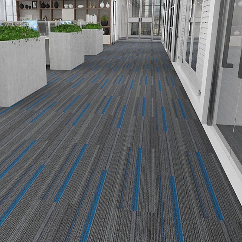 Modern Carpet Floor Tile Level Loop Adhesive Tabs Fire Resistant Carpet Tiles Gray Blue 40-Piece Set Clearhalo 'Carpet Tiles & Carpet Squares' 'carpet_tiles_carpet_squares' 'Flooring 'Home Improvement' 'home_improvement' 'home_improvement_carpet_tiles_carpet_squares' Walls and Ceiling' 7385283