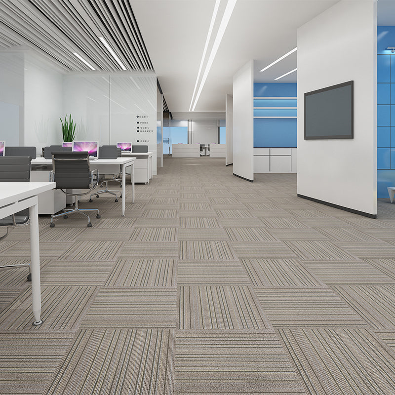 Modern Carpet Tiles Level Loop Fade Resistant Glue Down Carpet Tile Beige 1 Set for Wallboard (32 Pieces * 1) Asphalt Clearhalo 'Carpet Tiles & Carpet Squares' 'carpet_tiles_carpet_squares' 'Flooring 'Home Improvement' 'home_improvement' 'home_improvement_carpet_tiles_carpet_squares' Walls and Ceiling' 7385338