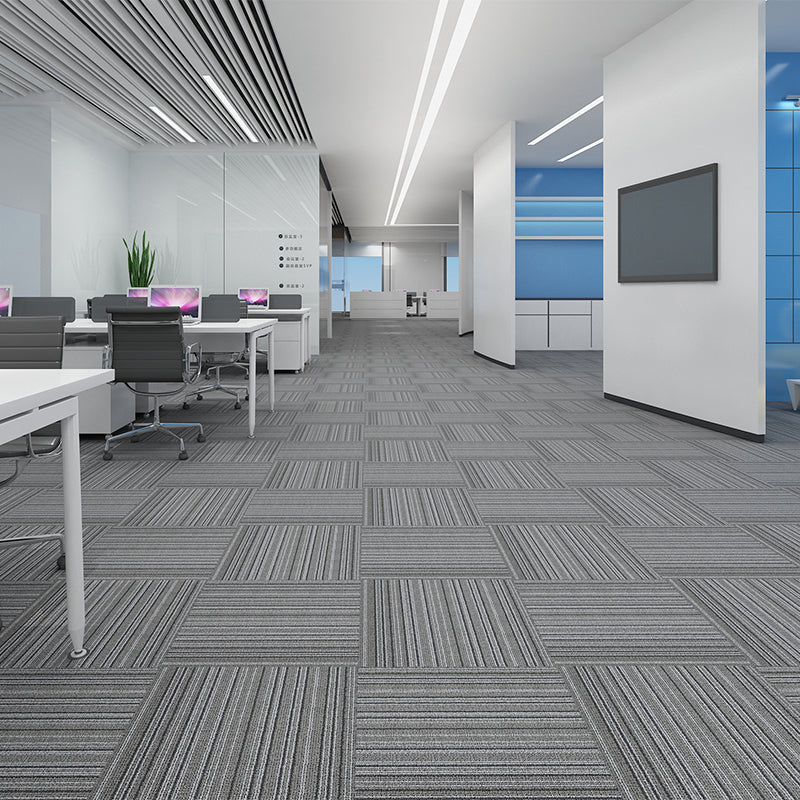 Modern Carpet Tiles Level Loop Fade Resistant Glue Down Carpet Tile Grey 1 Set for Wallboard (32 Pieces * 1) Asphalt Clearhalo 'Carpet Tiles & Carpet Squares' 'carpet_tiles_carpet_squares' 'Flooring 'Home Improvement' 'home_improvement' 'home_improvement_carpet_tiles_carpet_squares' Walls and Ceiling' 7385358