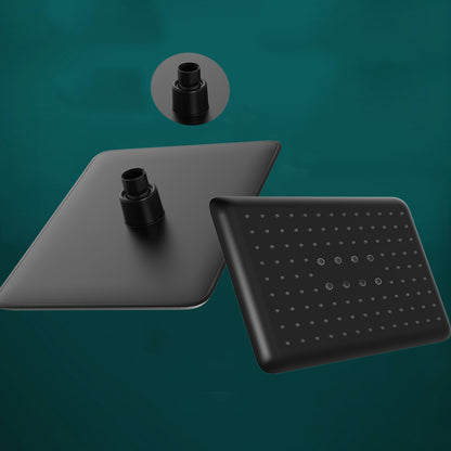 Metal Shower Head Combo Modern Square Fixed Shower Head for Bathroom Black Clearhalo 'Bathroom Remodel & Bathroom Fixtures' 'Home Improvement' 'home_improvement' 'home_improvement_shower_heads' 'Shower Heads' 'shower_heads' 'Showers & Bathtubs Plumbing' 'Showers & Bathtubs' 7385370