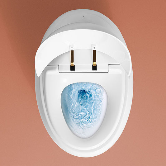 Round Deodorizing Toilet Seat Bidet 21.65" H Cotton White Vitreous China Bidet Clearhalo 'Bathroom Remodel & Bathroom Fixtures' 'Bidets' 'Home Improvement' 'home_improvement' 'home_improvement_bidets' 'Toilets & Bidets' 7385643