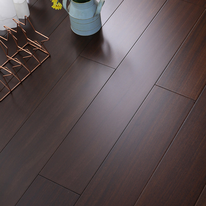 Contemporary Wood Floor Planks Water Resistant Click Lock Plank Flooring Chocolate Clearhalo 'Flooring 'Hardwood Flooring' 'hardwood_flooring' 'Home Improvement' 'home_improvement' 'home_improvement_hardwood_flooring' Walls and Ceiling' 7385709
