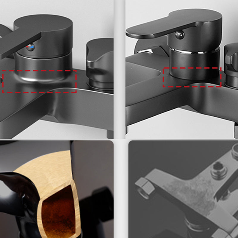 Contemporary Bath Filler Trim Wall Mounted Fixed Bathroom Faucet Clearhalo 'Bathroom Remodel & Bathroom Fixtures' 'Bathtub Faucets' 'bathtub_faucets' 'Home Improvement' 'home_improvement' 'home_improvement_bathtub_faucets' 7385799