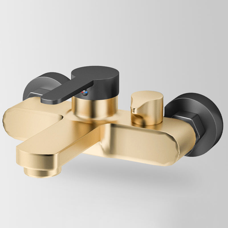 Contemporary Bath Filler Trim Wall Mounted Fixed Bathroom Faucet Clearhalo 'Bathroom Remodel & Bathroom Fixtures' 'Bathtub Faucets' 'bathtub_faucets' 'Home Improvement' 'home_improvement' 'home_improvement_bathtub_faucets' 7385802