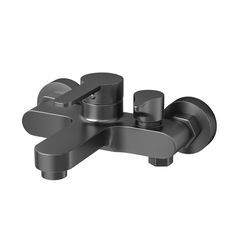 Contemporary Bath Filler Trim Wall Mounted Fixed Bathroom Faucet Clearhalo 'Bathroom Remodel & Bathroom Fixtures' 'Bathtub Faucets' 'bathtub_faucets' 'Home Improvement' 'home_improvement' 'home_improvement_bathtub_faucets' 7385805