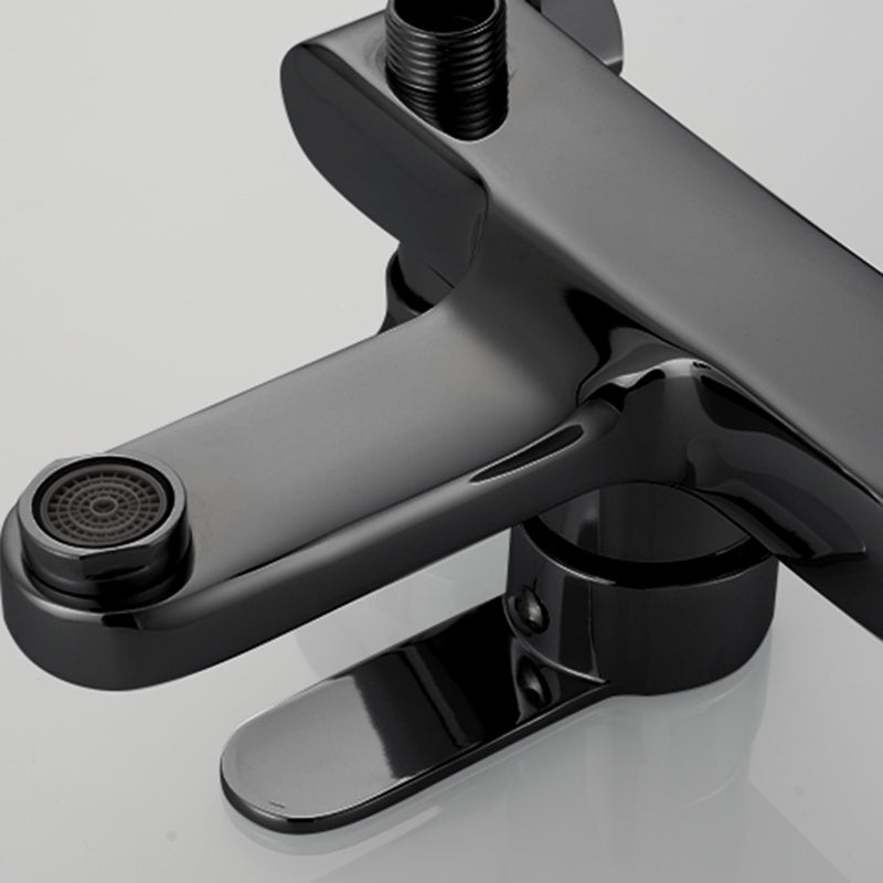 Contemporary Bath Filler Trim Wall Mounted Fixed Bathroom Faucet Clearhalo 'Bathroom Remodel & Bathroom Fixtures' 'Bathtub Faucets' 'bathtub_faucets' 'Home Improvement' 'home_improvement' 'home_improvement_bathtub_faucets' 7385810