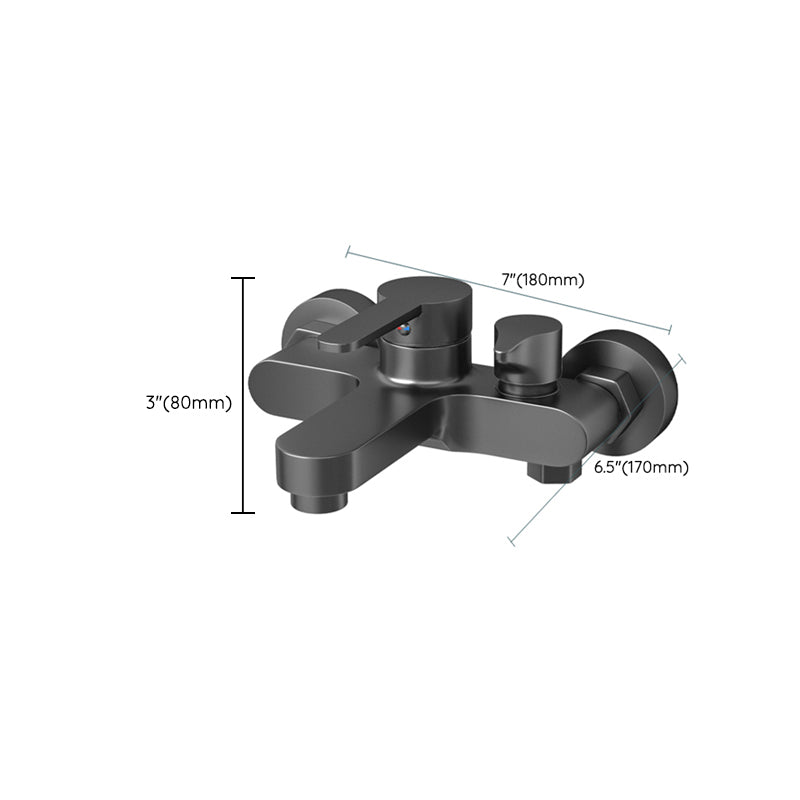 Contemporary Bath Filler Trim Wall Mounted Fixed Bathroom Faucet Clearhalo 'Bathroom Remodel & Bathroom Fixtures' 'Bathtub Faucets' 'bathtub_faucets' 'Home Improvement' 'home_improvement' 'home_improvement_bathtub_faucets' 7385823