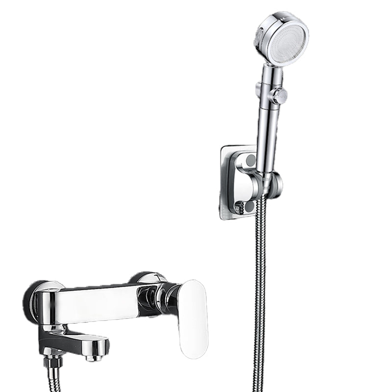 Modern Tub Filler Swivel Spout Wall Mounted Bath Faucet Trim Clearhalo 'Bathroom Remodel & Bathroom Fixtures' 'Bathtub Faucets' 'bathtub_faucets' 'Home Improvement' 'home_improvement' 'home_improvement_bathtub_faucets' 7385833