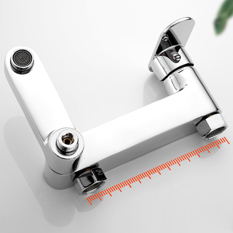 Modern Tub Filler Swivel Spout Wall Mounted Bath Faucet Trim Clearhalo 'Bathroom Remodel & Bathroom Fixtures' 'Bathtub Faucets' 'bathtub_faucets' 'Home Improvement' 'home_improvement' 'home_improvement_bathtub_faucets' 7385835