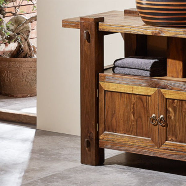 Modern Wood Bathroom Vanity Freestanding Bathroom Sink Vanity with Mirror Clearhalo 'Bathroom Remodel & Bathroom Fixtures' 'Bathroom Vanities' 'bathroom_vanities' 'Home Improvement' 'home_improvement' 'home_improvement_bathroom_vanities' 7385963