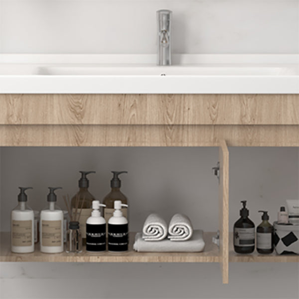 Mid Century Modern Sink Vanity Wood Wall Mount Faucet Included Bathroom Vanity Clearhalo 'Bathroom Remodel & Bathroom Fixtures' 'Bathroom Vanities' 'bathroom_vanities' 'Home Improvement' 'home_improvement' 'home_improvement_bathroom_vanities' 7386003