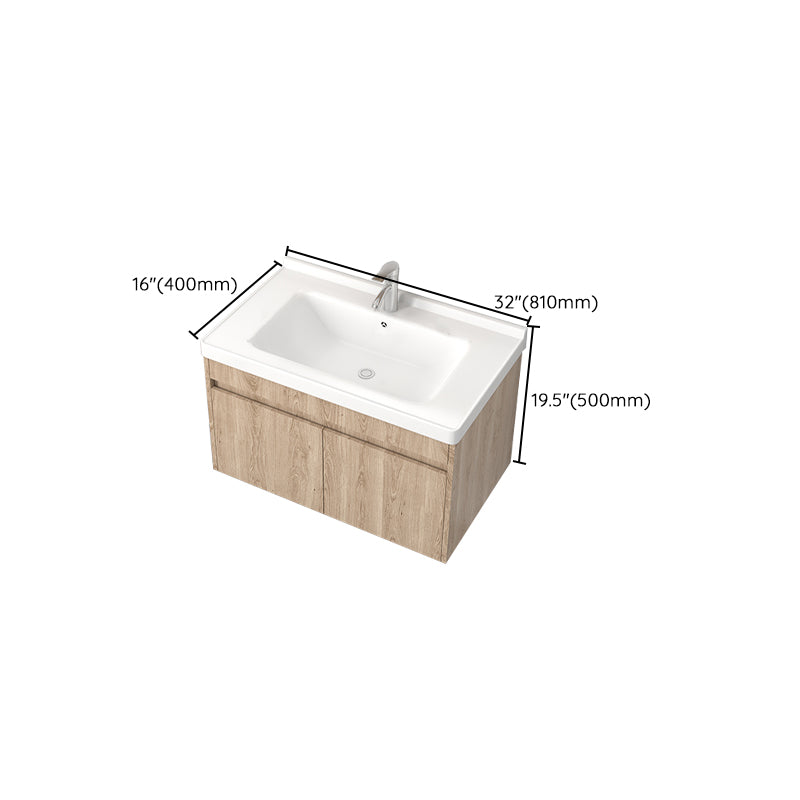 Mid Century Modern Sink Vanity Wood Wall Mount Faucet Included Bathroom Vanity Clearhalo 'Bathroom Remodel & Bathroom Fixtures' 'Bathroom Vanities' 'bathroom_vanities' 'Home Improvement' 'home_improvement' 'home_improvement_bathroom_vanities' 7386012
