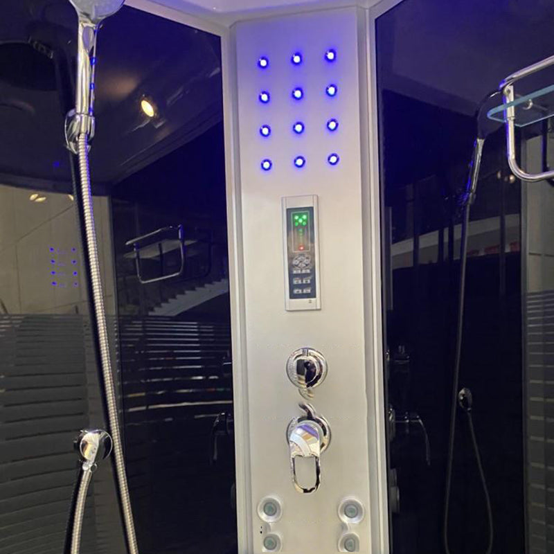 Framed Double Sliding Shower Stall Rounded Striped Shower Kit Clearhalo 'Bathroom Remodel & Bathroom Fixtures' 'Home Improvement' 'home_improvement' 'home_improvement_shower_stalls_enclosures' 'Shower Stalls & Enclosures' 'shower_stalls_enclosures' 'Showers & Bathtubs' 7386059