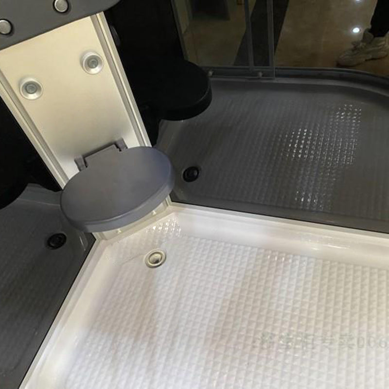 Framed Double Sliding Shower Stall Rounded Striped Shower Kit Clearhalo 'Bathroom Remodel & Bathroom Fixtures' 'Home Improvement' 'home_improvement' 'home_improvement_shower_stalls_enclosures' 'Shower Stalls & Enclosures' 'shower_stalls_enclosures' 'Showers & Bathtubs' 7386064