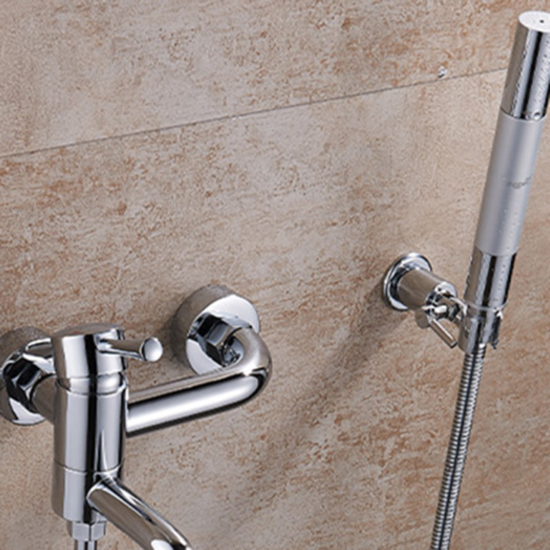 Popular Bathtub Faucet Swivel Spout Wall Mounted Tub Filler Trim Clearhalo 'Bathroom Remodel & Bathroom Fixtures' 'Bathtub Faucets' 'bathtub_faucets' 'Home Improvement' 'home_improvement' 'home_improvement_bathtub_faucets' 7386231