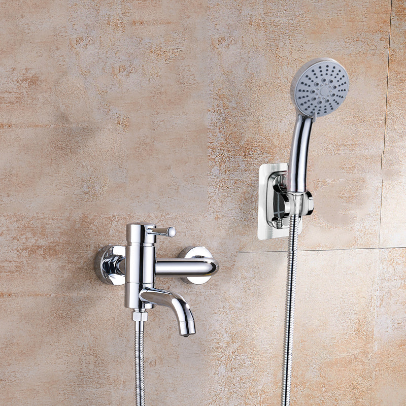 Popular Bathtub Faucet Swivel Spout Wall Mounted Tub Filler Trim Five-Mode Handshower Risers Not Included Swivel Clearhalo 'Bathroom Remodel & Bathroom Fixtures' 'Bathtub Faucets' 'bathtub_faucets' 'Home Improvement' 'home_improvement' 'home_improvement_bathtub_faucets' 7386234