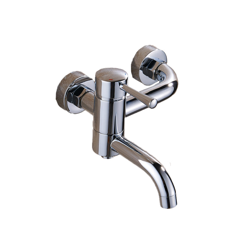 Popular Bathtub Faucet Swivel Spout Wall Mounted Tub Filler Trim Clearhalo 'Bathroom Remodel & Bathroom Fixtures' 'Bathtub Faucets' 'bathtub_faucets' 'Home Improvement' 'home_improvement' 'home_improvement_bathtub_faucets' 7386238