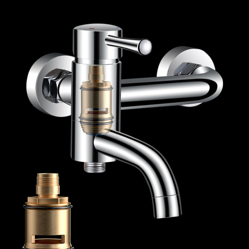 Popular Bathtub Faucet Swivel Spout Wall Mounted Tub Filler Trim Clearhalo 'Bathroom Remodel & Bathroom Fixtures' 'Bathtub Faucets' 'bathtub_faucets' 'Home Improvement' 'home_improvement' 'home_improvement_bathtub_faucets' 7386240
