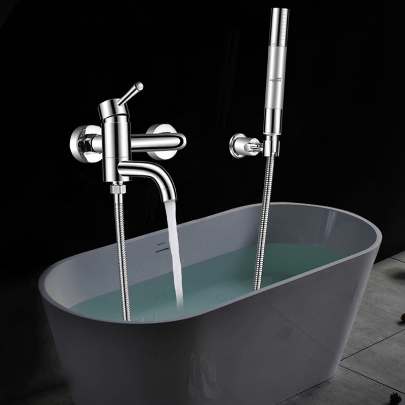 Popular Bathtub Faucet Swivel Spout Wall Mounted Tub Filler Trim Clearhalo 'Bathroom Remodel & Bathroom Fixtures' 'Bathtub Faucets' 'bathtub_faucets' 'Home Improvement' 'home_improvement' 'home_improvement_bathtub_faucets' 7386242