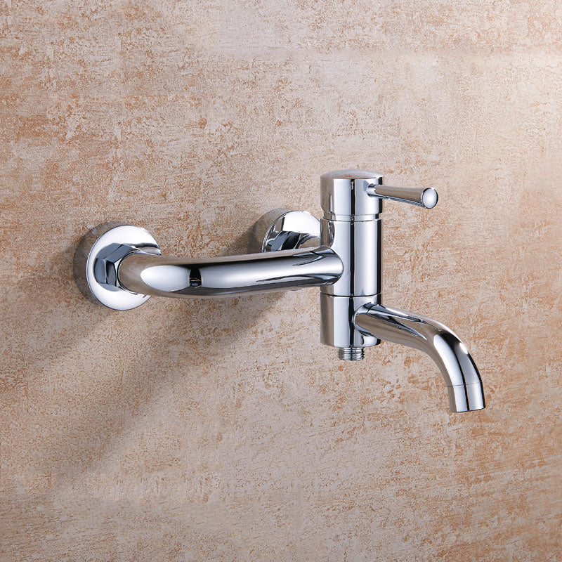 Popular Bathtub Faucet Swivel Spout Wall Mounted Tub Filler Trim Single Faucet Risers Not Included Swivel Clearhalo 'Bathroom Remodel & Bathroom Fixtures' 'Bathtub Faucets' 'bathtub_faucets' 'Home Improvement' 'home_improvement' 'home_improvement_bathtub_faucets' 7386248