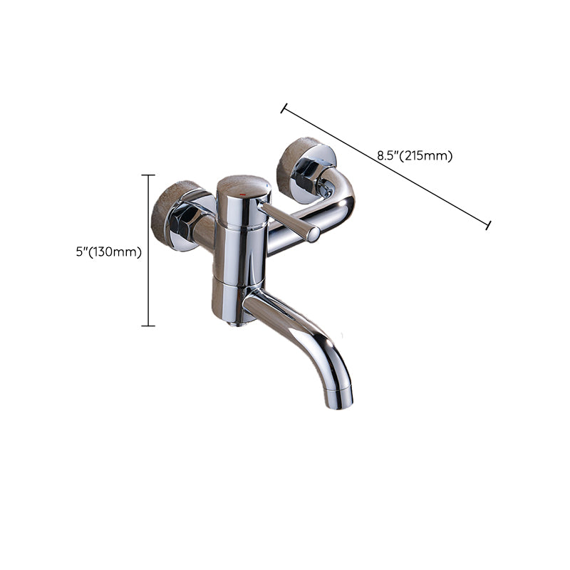 Popular Bathtub Faucet Swivel Spout Wall Mounted Tub Filler Trim Clearhalo 'Bathroom Remodel & Bathroom Fixtures' 'Bathtub Faucets' 'bathtub_faucets' 'Home Improvement' 'home_improvement' 'home_improvement_bathtub_faucets' 7386257