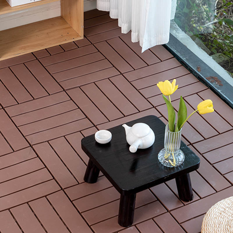 Modern Wood Decking Tiles Solid Color Interlocking Patio Flooring Tiles Clearhalo 'Home Improvement' 'home_improvement' 'home_improvement_outdoor_deck_tiles_planks' 'Outdoor Deck Tiles & Planks' 'Outdoor Flooring & Tile' 'Outdoor Remodel' 'outdoor_deck_tiles_planks' 7386375