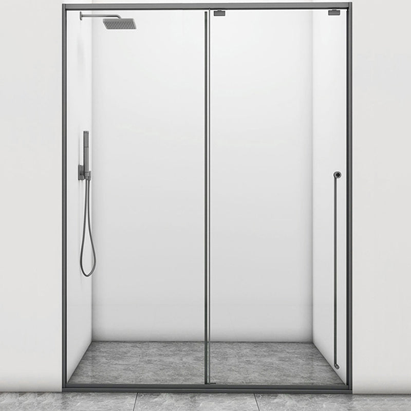 Gray Single Sliding Door Shower Door Tempered Glass Shower Door Right Clearhalo 'Bathroom Remodel & Bathroom Fixtures' 'Home Improvement' 'home_improvement' 'home_improvement_shower_tub_doors' 'Shower and Tub Doors' 'shower_tub_doors' 'Showers & Bathtubs' 7386418
