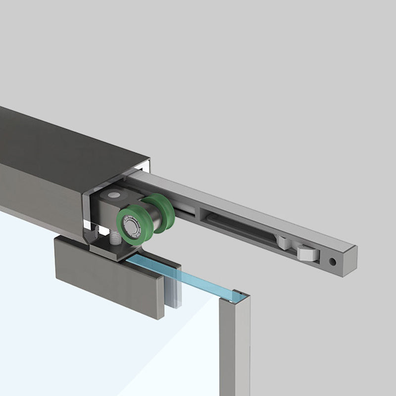 Gray Single Sliding Door Shower Door Tempered Glass Shower Door Clearhalo 'Bathroom Remodel & Bathroom Fixtures' 'Home Improvement' 'home_improvement' 'home_improvement_shower_tub_doors' 'Shower and Tub Doors' 'shower_tub_doors' 'Showers & Bathtubs' 7386424