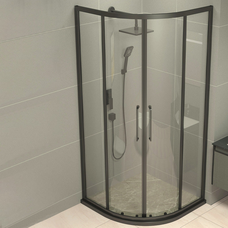 Transparent Shower Bath Door Curved Shower Doors Double Sliding Clearhalo 'Bathroom Remodel & Bathroom Fixtures' 'Home Improvement' 'home_improvement' 'home_improvement_shower_tub_doors' 'Shower and Tub Doors' 'shower_tub_doors' 'Showers & Bathtubs' 7386445