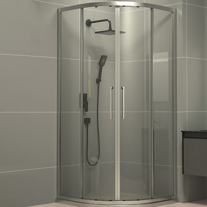 Transparent Shower Bath Door Curved Shower Doors Double Sliding Clearhalo 'Bathroom Remodel & Bathroom Fixtures' 'Home Improvement' 'home_improvement' 'home_improvement_shower_tub_doors' 'Shower and Tub Doors' 'shower_tub_doors' 'Showers & Bathtubs' 7386446