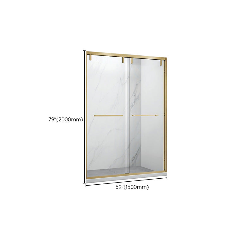 Semi Frameless Dual Move Shower Screen Clear Glass Shower Door Clearhalo 'Bathroom Remodel & Bathroom Fixtures' 'Home Improvement' 'home_improvement' 'home_improvement_shower_tub_doors' 'Shower and Tub Doors' 'shower_tub_doors' 'Showers & Bathtubs' 7386466