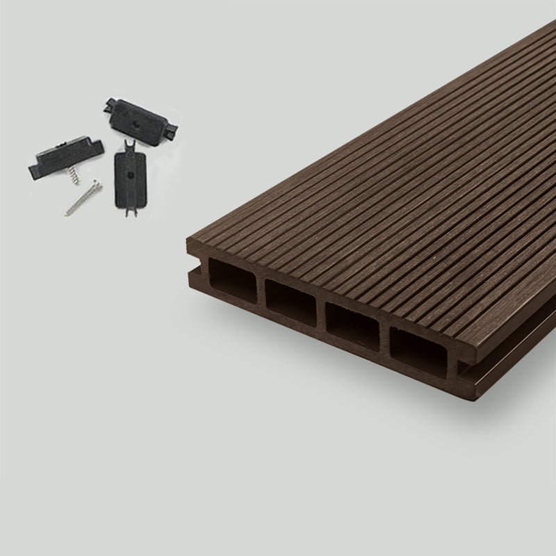Nailed Decking Tiles Composite 118" x 5.5" Deck Tile Kit Outdoor Patio Dark Coffee Square Clearhalo 'Home Improvement' 'home_improvement' 'home_improvement_outdoor_deck_tiles_planks' 'Outdoor Deck Tiles & Planks' 'Outdoor Flooring & Tile' 'Outdoor Remodel' 'outdoor_deck_tiles_planks' 7386484