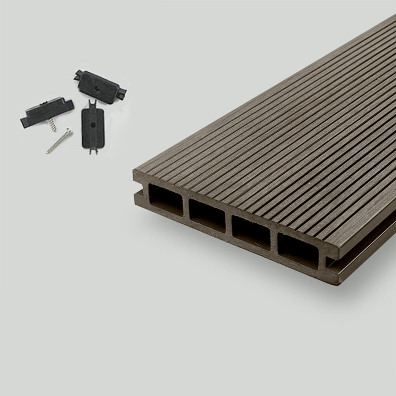 Nailed Decking Tiles Composite 118" x 5.5" Deck Tile Kit Outdoor Patio Grey Square Clearhalo 'Home Improvement' 'home_improvement' 'home_improvement_outdoor_deck_tiles_planks' 'Outdoor Deck Tiles & Planks' 'Outdoor Flooring & Tile' 'Outdoor Remodel' 'outdoor_deck_tiles_planks' 7386493