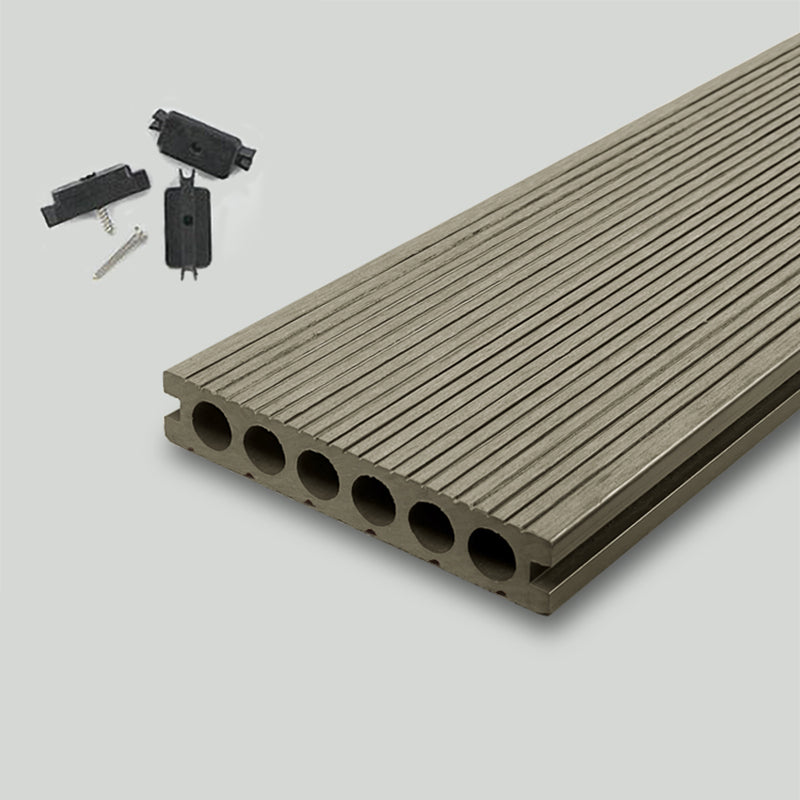 Nailed Decking Tiles Composite 118" x 5.5" Deck Tile Kit Outdoor Patio Grey Round Clearhalo 'Home Improvement' 'home_improvement' 'home_improvement_outdoor_deck_tiles_planks' 'Outdoor Deck Tiles & Planks' 'Outdoor Flooring & Tile' 'Outdoor Remodel' 'outdoor_deck_tiles_planks' 7386499