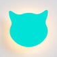 Animal Kitten Head Wall Sconce Wood LED Sconce Light in Candy Colored for Kid Bedroom Green Clearhalo 'Wall Lamps & Sconces' 'Wall Lights' Lighting' 73870