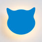 Animal Kitten Head Wall Sconce Wood LED Sconce Light in Candy Colored for Kid Bedroom Blue Clearhalo 'Wall Lamps & Sconces' 'Wall Lights' Lighting' 73871