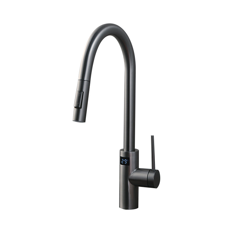 Swivel Spout Kitchen Bar Faucet Touch Sensor with Pull Out Sprayer Clearhalo 'Home Improvement' 'home_improvement' 'home_improvement_kitchen_faucets' 'Kitchen Faucets' 'Kitchen Remodel & Kitchen Fixtures' 'Kitchen Sinks & Faucet Components' 'kitchen_faucets' 7387194