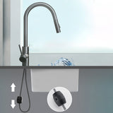 Swivel Spout Kitchen Bar Faucet Touch Sensor with Pull Out Sprayer Clearhalo 'Home Improvement' 'home_improvement' 'home_improvement_kitchen_faucets' 'Kitchen Faucets' 'Kitchen Remodel & Kitchen Fixtures' 'Kitchen Sinks & Faucet Components' 'kitchen_faucets' 7387198
