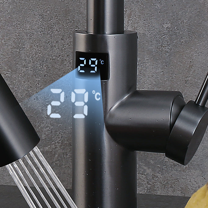 Swivel Spout Kitchen Bar Faucet Touch Sensor with Pull Out Sprayer Clearhalo 'Home Improvement' 'home_improvement' 'home_improvement_kitchen_faucets' 'Kitchen Faucets' 'Kitchen Remodel & Kitchen Fixtures' 'Kitchen Sinks & Faucet Components' 'kitchen_faucets' 7387200