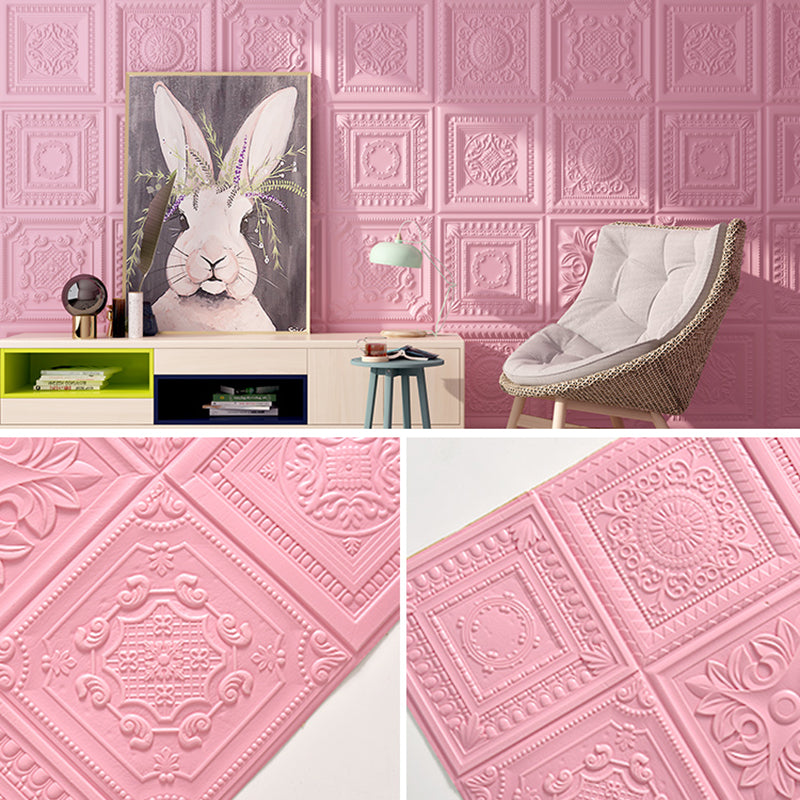Modern Pearl Wainscoting Wall Access Panel Peel and Stick Wall Tile Set of 10 Pink 10-Piece Set Antique Clearhalo 'Flooring 'Home Improvement' 'home_improvement' 'home_improvement_wall_paneling' 'Wall Paneling' 'wall_paneling' 'Walls & Ceilings' Walls and Ceiling' 7387207