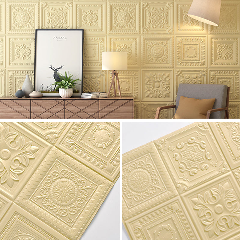 Modern Pearl Wainscoting Wall Access Panel Peel and Stick Wall Tile Set of 10 Yellow 10-Piece Set Antique Clearhalo 'Flooring 'Home Improvement' 'home_improvement' 'home_improvement_wall_paneling' 'Wall Paneling' 'wall_paneling' 'Walls & Ceilings' Walls and Ceiling' 7387209