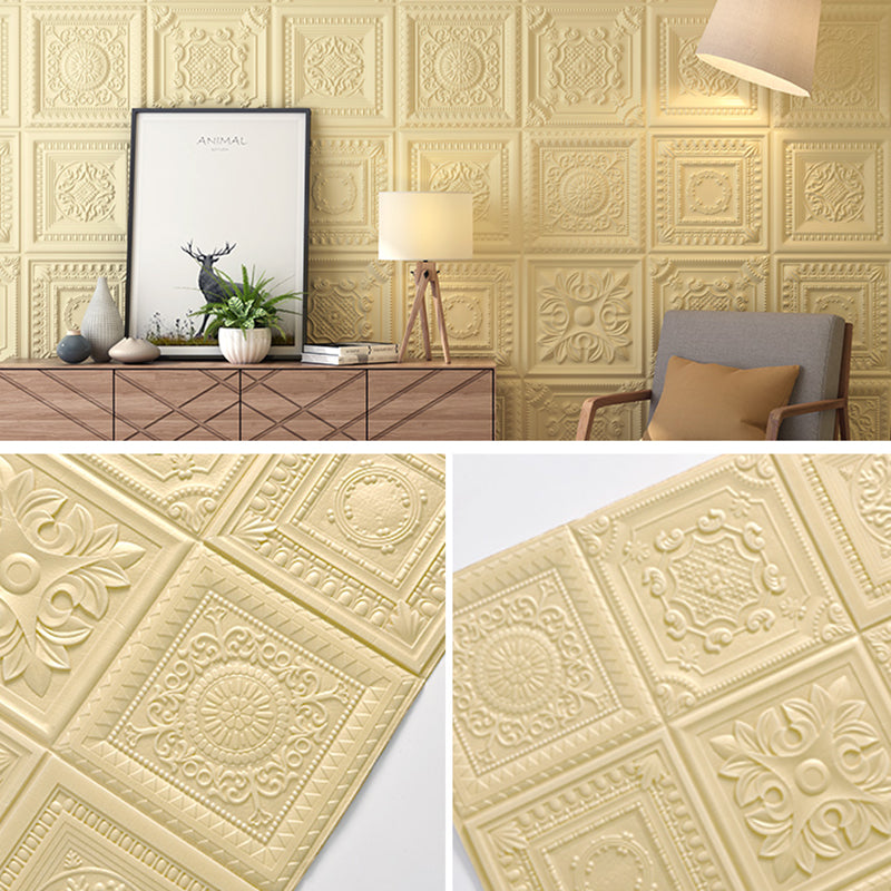 Modern Pearl Wainscoting Wall Access Panel Peel and Stick Wall Tile Set of 10 Yellow 10-Piece Set Antique Clearhalo 'Flooring 'Home Improvement' 'home_improvement' 'home_improvement_wall_paneling' 'Wall Paneling' 'wall_paneling' 'Walls & Ceilings' Walls and Ceiling' 7387209