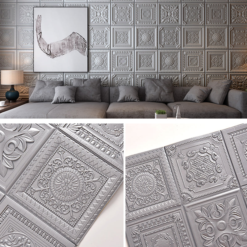 Modern Pearl Wainscoting Wall Access Panel Peel and Stick Wall Tile Set of 10 Silver Gray 10-Piece Set Antique Clearhalo 'Flooring 'Home Improvement' 'home_improvement' 'home_improvement_wall_paneling' 'Wall Paneling' 'wall_paneling' 'Walls & Ceilings' Walls and Ceiling' 7387215