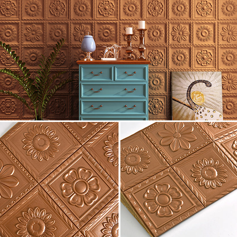 Modern Pearl Wainscoting Wall Access Panel Peel and Stick Wall Tile Set of 10 Coffee 10-Piece Set 3D Embossed Clearhalo 'Flooring 'Home Improvement' 'home_improvement' 'home_improvement_wall_paneling' 'Wall Paneling' 'wall_paneling' 'Walls & Ceilings' Walls and Ceiling' 7387226