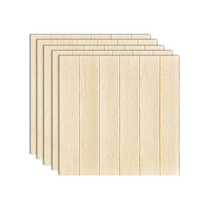 Plastic Wall Paneling Peel and Stick Waterproof Wood Planks Paneling Yellow-Green 5-Piece Set Clearhalo 'Flooring 'Home Improvement' 'home_improvement' 'home_improvement_wall_paneling' 'Wall Paneling' 'wall_paneling' 'Walls & Ceilings' Walls and Ceiling' 7387303