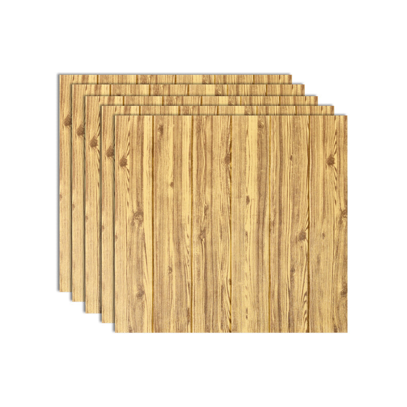 Plastic Wall Paneling Peel and Stick Waterproof Wood Planks Paneling Ginger 5-Piece Set Clearhalo 'Flooring 'Home Improvement' 'home_improvement' 'home_improvement_wall_paneling' 'Wall Paneling' 'wall_paneling' 'Walls & Ceilings' Walls and Ceiling' 7387304