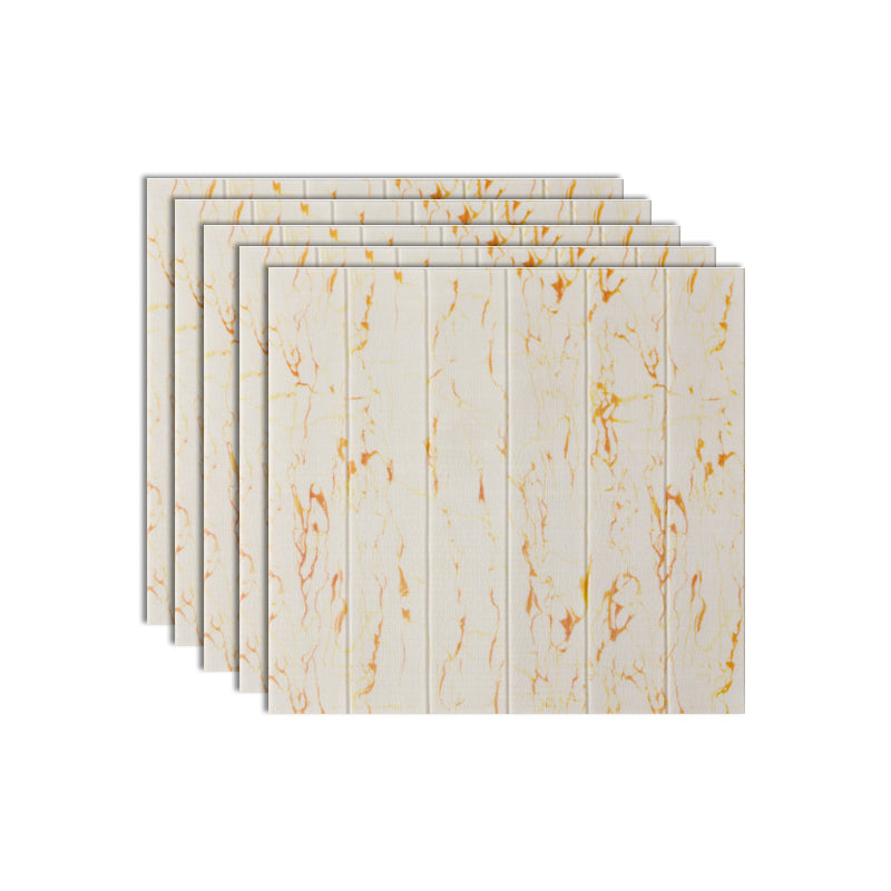 Plastic Wall Paneling Peel and Stick Waterproof Wood Planks Paneling Yellow White 5-Piece Set Clearhalo 'Flooring 'Home Improvement' 'home_improvement' 'home_improvement_wall_paneling' 'Wall Paneling' 'wall_paneling' 'Walls & Ceilings' Walls and Ceiling' 7387307