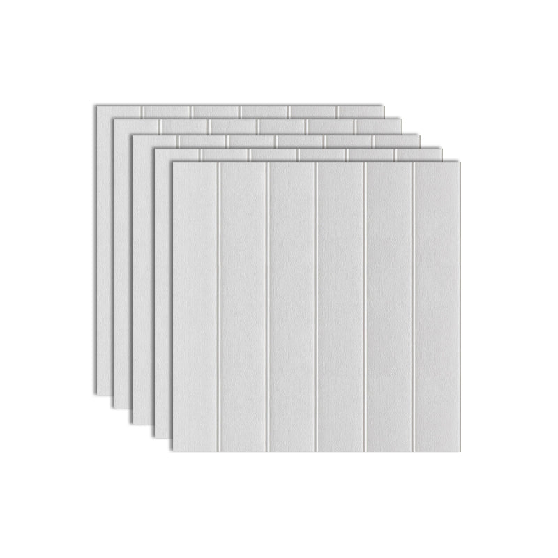Plastic Wall Paneling Peel and Stick Waterproof Wood Planks Paneling Off-White 5-Piece Set Clearhalo 'Flooring 'Home Improvement' 'home_improvement' 'home_improvement_wall_paneling' 'Wall Paneling' 'wall_paneling' 'Walls & Ceilings' Walls and Ceiling' 7387310