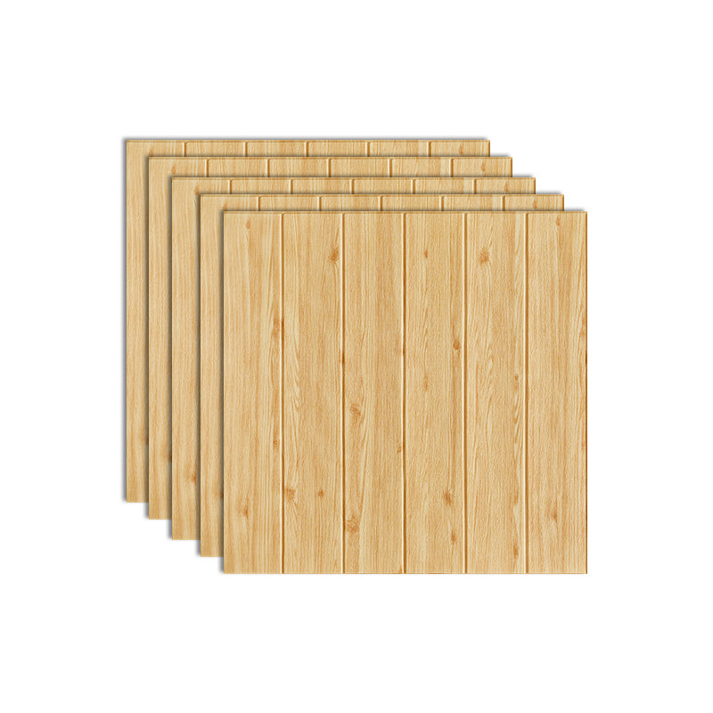 Plastic Wall Paneling Peel and Stick Waterproof Wood Planks Paneling Natural 5-Piece Set Clearhalo 'Flooring 'Home Improvement' 'home_improvement' 'home_improvement_wall_paneling' 'Wall Paneling' 'wall_paneling' 'Walls & Ceilings' Walls and Ceiling' 7387311