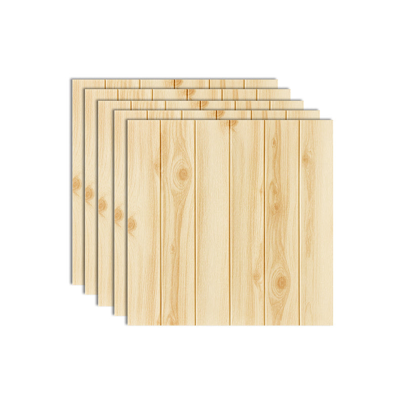Plastic Wall Paneling Peel and Stick Waterproof Wood Planks Paneling Ivory & Cream 5-Piece Set Clearhalo 'Flooring 'Home Improvement' 'home_improvement' 'home_improvement_wall_paneling' 'Wall Paneling' 'wall_paneling' 'Walls & Ceilings' Walls and Ceiling' 7387312